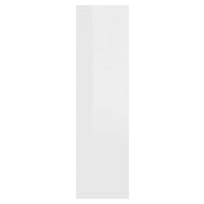 vidaXL Огледален шкаф с LED, бял гланц, 76x15x55 см