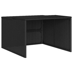 vidaXL Гараж за роботизирана косачка, черен, 86x90x52/57 см, полиратан