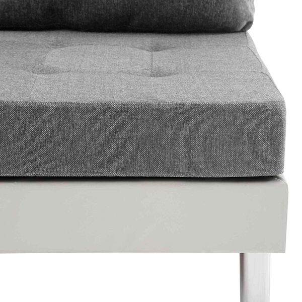 vidaXL Диван Бяло Изкуствена