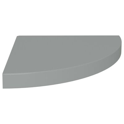 vidaXL Окачени ъглови рафтове, 2 бр, сиви, 35x35x3,8 см, МДФ