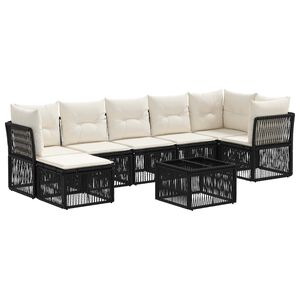 vidaXL Градински Софа Комплект 8 pcs Черно полиратан
