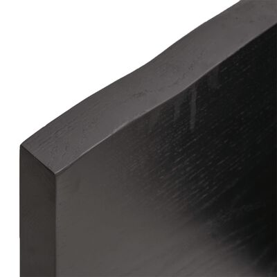 vidaXL Стенен рафт тъмнокафяв 160x30x(2-4) см обработен масивен дъб