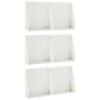 vidaXL Задържащи стени 6 бр. 40 x 12 x 50 см Стомана Бяло