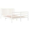 vidaXL Рамка за легло без матрак, бял, 120x190 см, борово дърво масив