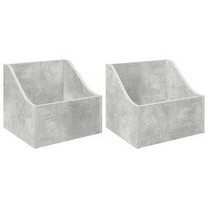 vidaXL Кутия за LP записи 2 бр. Бетонно сиво 37 x 33 x 32 см