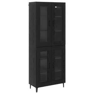 vidaXL Висок шкаф Черния дъб 69,5 x 34 x 180 см Инженерно дърво