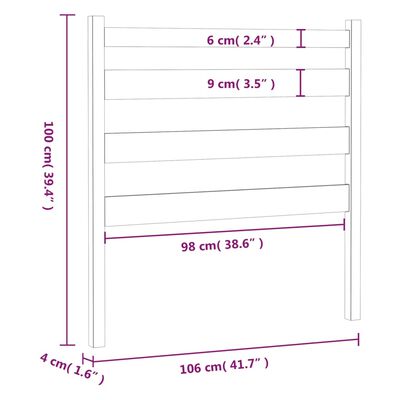 vidaXL Горна табла за легло, меденокафява, 106x4x100 см, бор масив