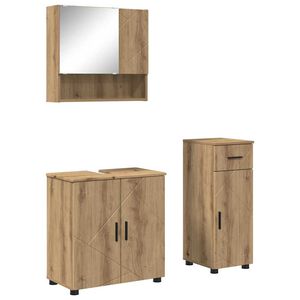 vidaXL Комплект мебели за баня 3 бр. Дъб 61 x 35 x 64 см
