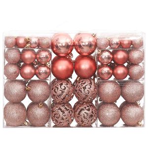 vidaXL Коледни топки 100 бр розово и роза 3 / 4 / 6 см