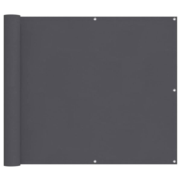 vidaXL Балконски параван, антрацит, 90x500 см, оксфорд плат