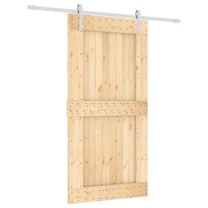vidaXL Преплъзваща се врата Естествено и бяло 100 x 210 cm