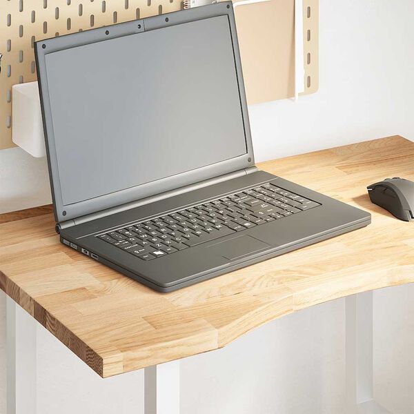 vidaXL Плот на бюро 80x60x2,5 cm необработен масивен дъб правоъгълна