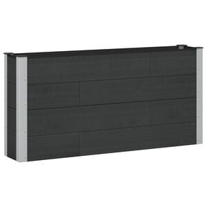 vidaXL Градинска повдигната леха Черно 150 x 30 x 72 см
