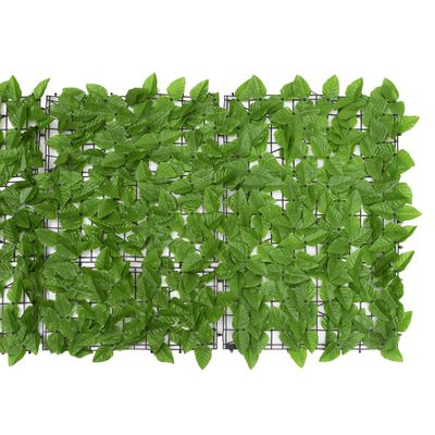 vidaXL Балконски параван със зелени листа, 500x75 см