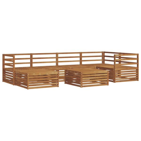 vidaXL Комплект дивани за открито 7 pcs Естествен