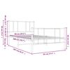 vidaXL Метална рамка за легло с горна и долна табла, бяла, 90x200 см