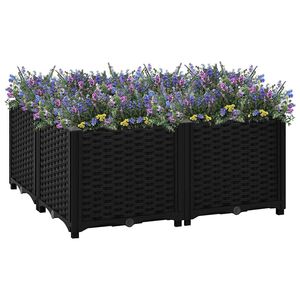 vidaXL Повдигната леха, 80x80x38 см, полипропилен