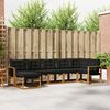 vidaXL Комплект дивани за открито 7 pcs Естествено и черно
