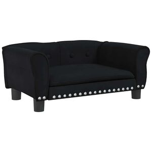 vidaXL Кучешко легло черно 70x45x30 см кадифе