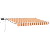vidaXL Ръчна рамка за сенник с LEDs Жълт и оранжев 2,5 x 2 m