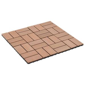vidaXL Плочка за decking 22 бр. Кафяво 30 x 30 cm WPC