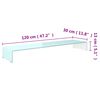 vidaXL Поставка за телевизор/монитор, стъкло, зелена, 120x30x13 см