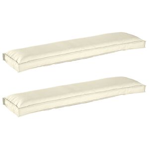 vidaXL Комплект възглавници за палет 2 pcs Крем 150 x 40 x 8 см