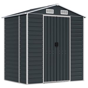 vidaXL Градинска барака антрацит 191x130x198 см поцинкована стомана