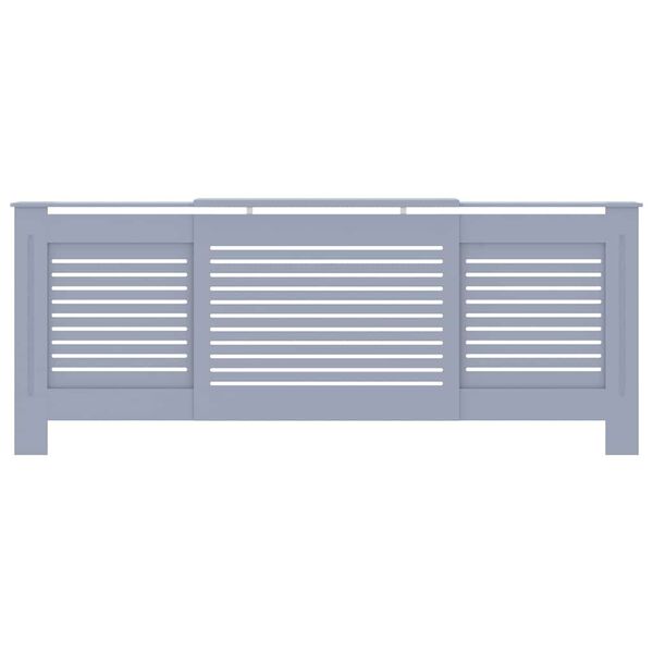 vidaXL МДФ параван за радиатор, сив, 205 см