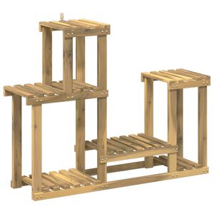 vidaXL Стойка за растения Бяло 90 x 25 x 73 см Солидно акациево дърво