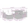 vidaXL Градински диван с възглавници, 7 части, сив полиратан акация