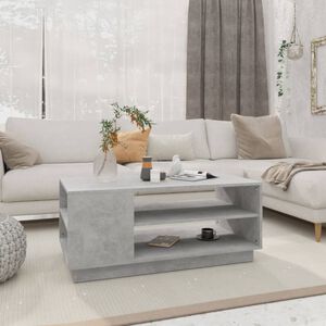 vidaXL Кафе маса, бетонно сива, 102x55x43 см, инженерно дърво