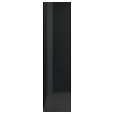 vidaXL Гардероб, черно със силен гланц, 100x50x200 см, ПДЧ
