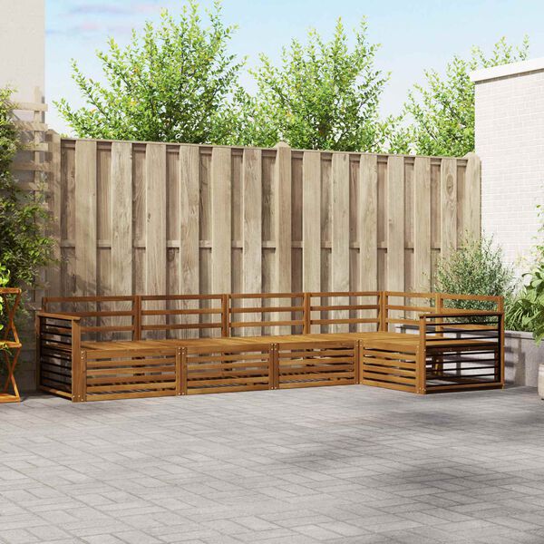 vidaXL Комплект дивани за открито 5 pcs Естествен