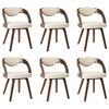 vidaXL Трапезни столове, 6 бр, кремави, извито дърво и изкуствена кожа