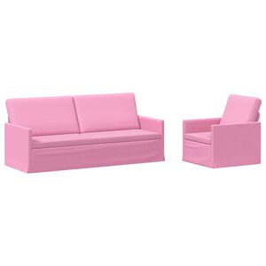 vidaXL Комплект дивани 2 pcs Розово Текстил
