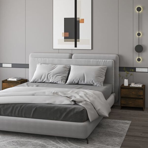 vidaXL Нощни шкафчета 2 бр опушен дъб 45x34,5x44,5 см инженерно дърво