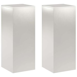 vidaXL Стойка за растения 2 pcs Сребристо 40 x 40 x 100 cm Стомана