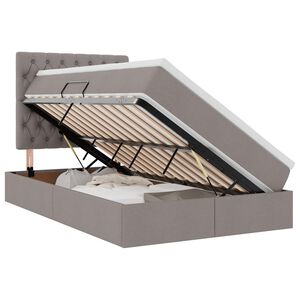 vidaXL Легло с място за съхранение и LED Таупе 120 x 190 cm Полиестер