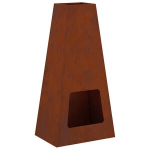 vidaXL Котел за огън Ръждясало 50 x 35 x 100 см Кортенова стомана