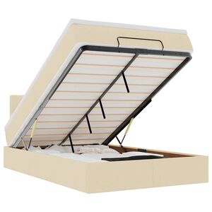 vidaXL Османска легло с матрак, кремаво, 120x190 см, плат