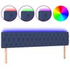 vidaXL LED горна табла за легло, синя, 180x7x78/88 см, плат