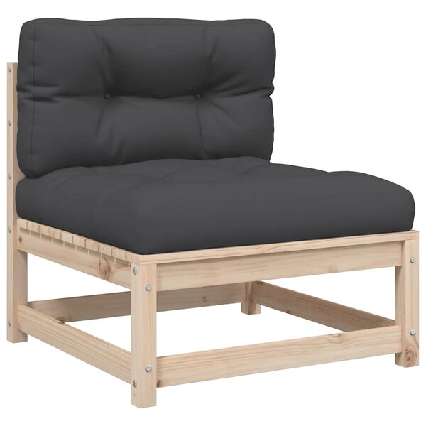 vidaXL Градински комплект диван с възглавници от 10 части, бор масив