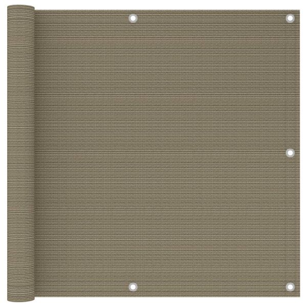 vidaXL Балконски параван, таупе, 90x300 см, HDPE