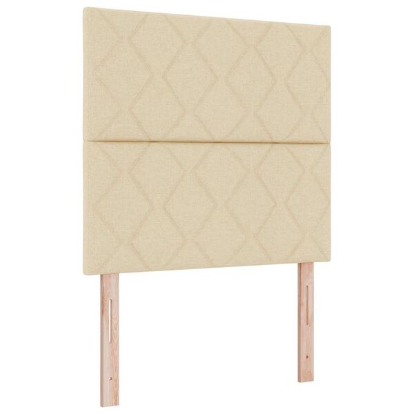 vidaXL LED кутия за пружини с легло с матрак Крем 120 x 200 cm текстил