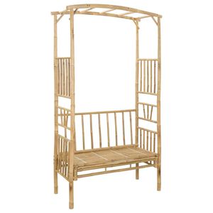 vidaXL Градинска арка с пейка 115 x 50 x 205 см Бамбук