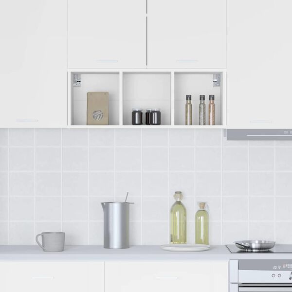 vidaXL Висящ шкаф Riga Бяло 30 x 29,5 x 80 см Инженерно дърво