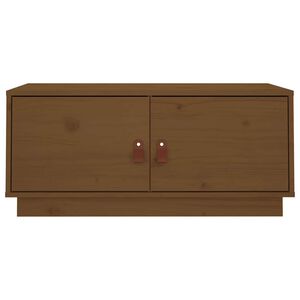 vidaXL Кафе маса, меденокафява, 80x50x35 см, борово дърво масив