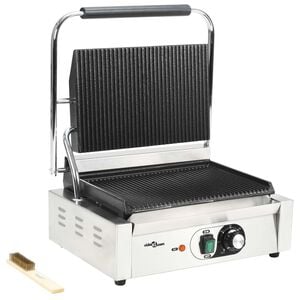 vidaXL Оребрен контактен грил, 2200 W, 43x30,5x20 см