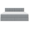 vidaXL Легло с място за съхранение и LED с LED Светлосиво 160 x 200 cm